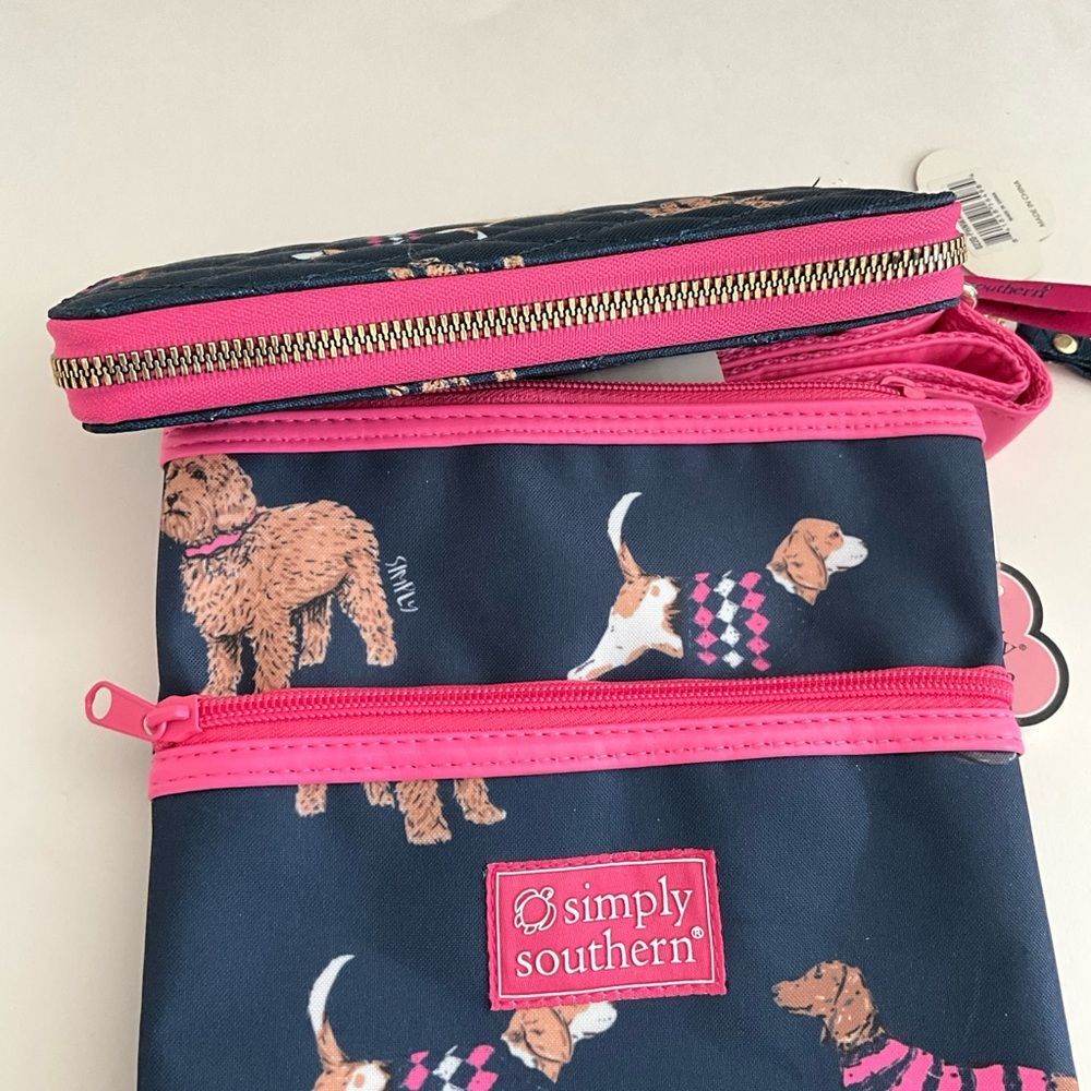 Simply Southern Dog Crossbody & Zip Around Wallet Navy and Pink - Picture 6 of 11